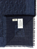 Fendi Blue Cotton Scarf Fendi