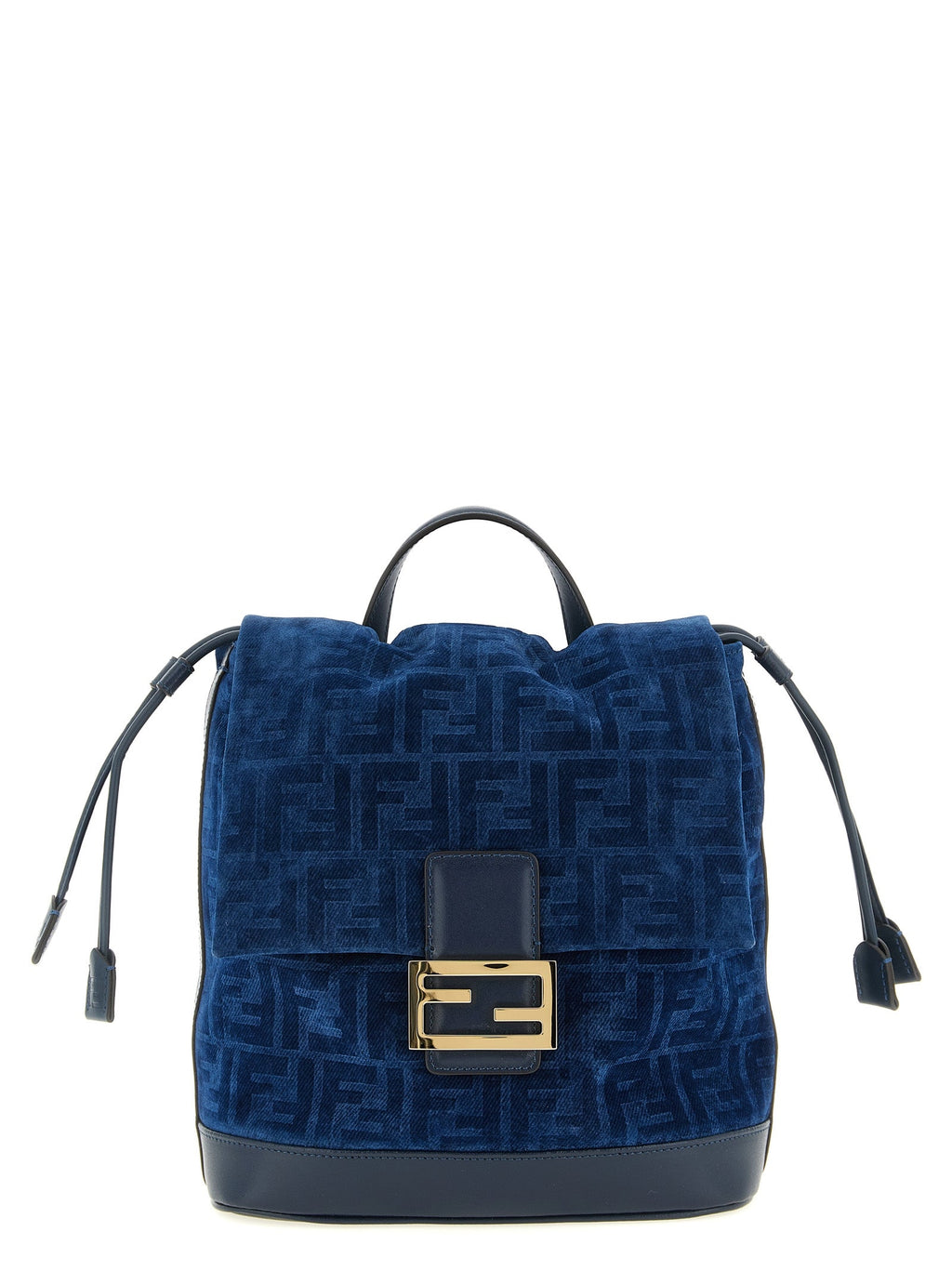 Fendi Blue Cotton Backpack Fendi