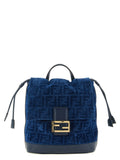 Fendi Blue Cotton Backpack Fendi