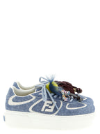 Fendi Blue Calfskin Platform Sneakers Fendi