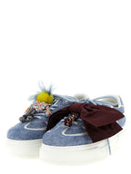 Fendi Blue Calfskin Platform Sneakers Fendi