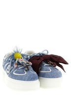 Fendi Blue Calfskin Platform Sneakers Fendi