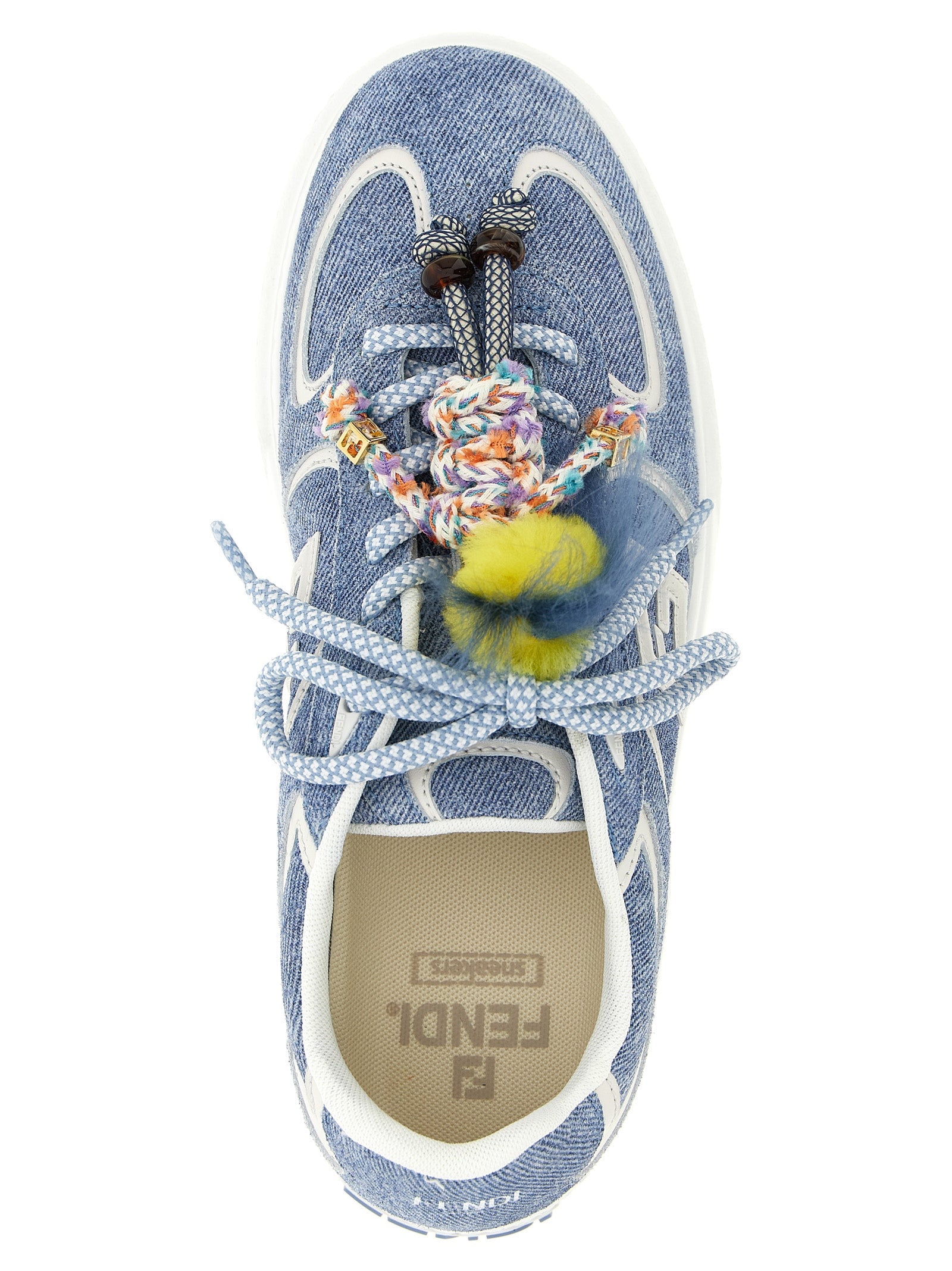 Fendi Blue Calfskin Platform Sneakers Fendi