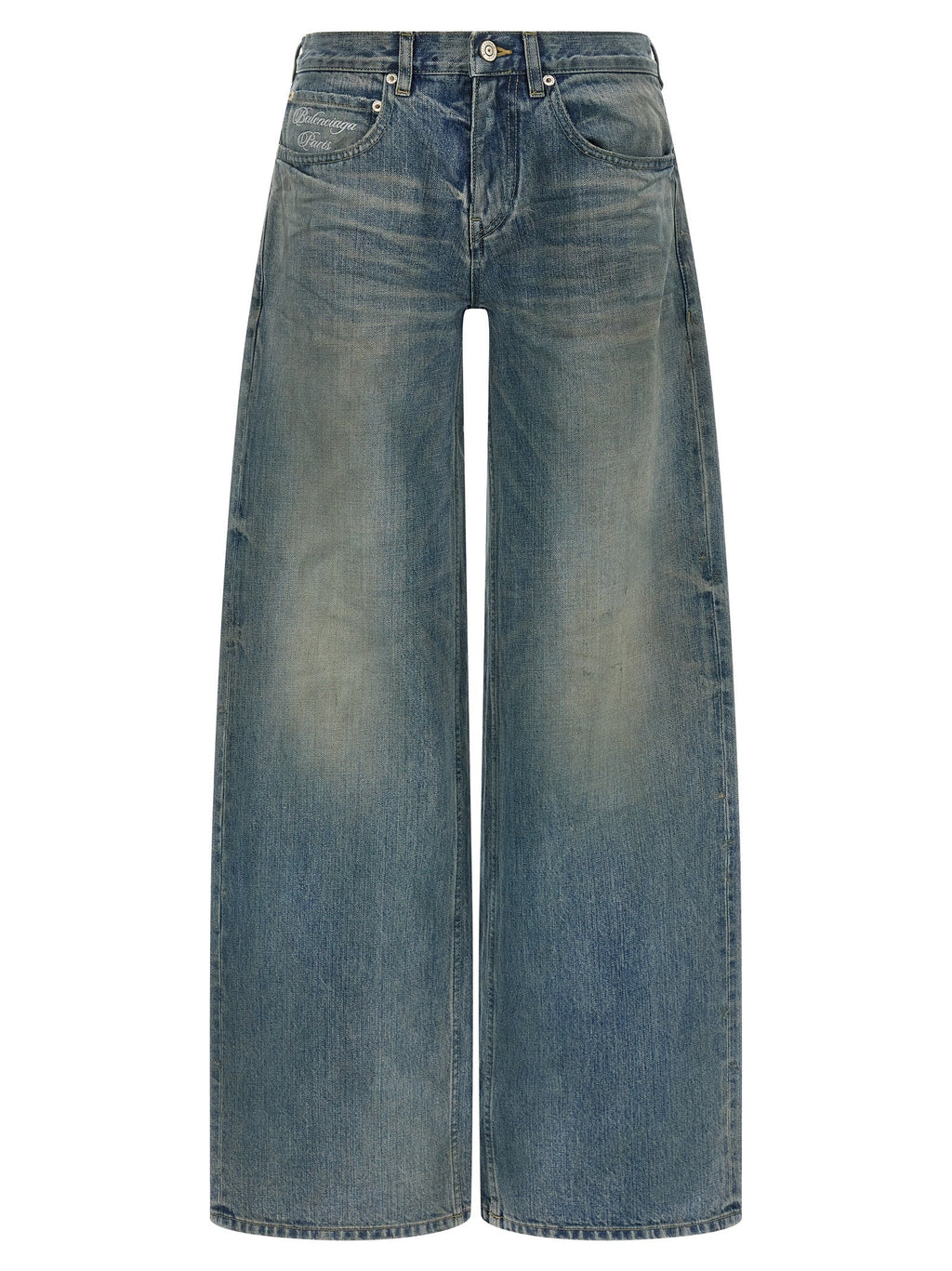Balenciaga Blue Cotton Relaxed Fit Jeans Balenciaga