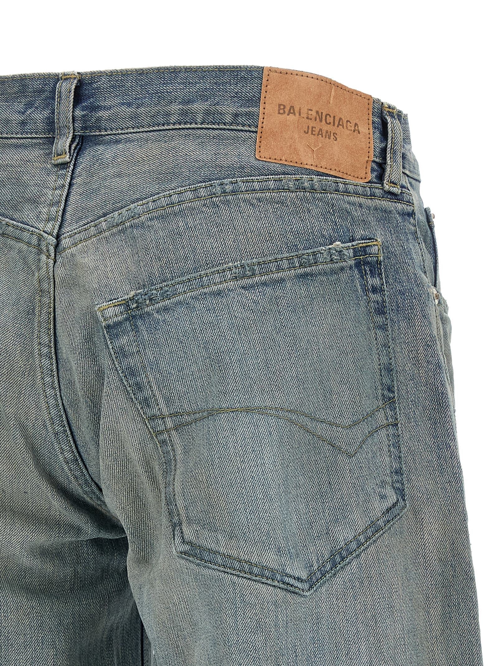 Balenciaga Blue Cotton Relaxed Fit Jeans Balenciaga