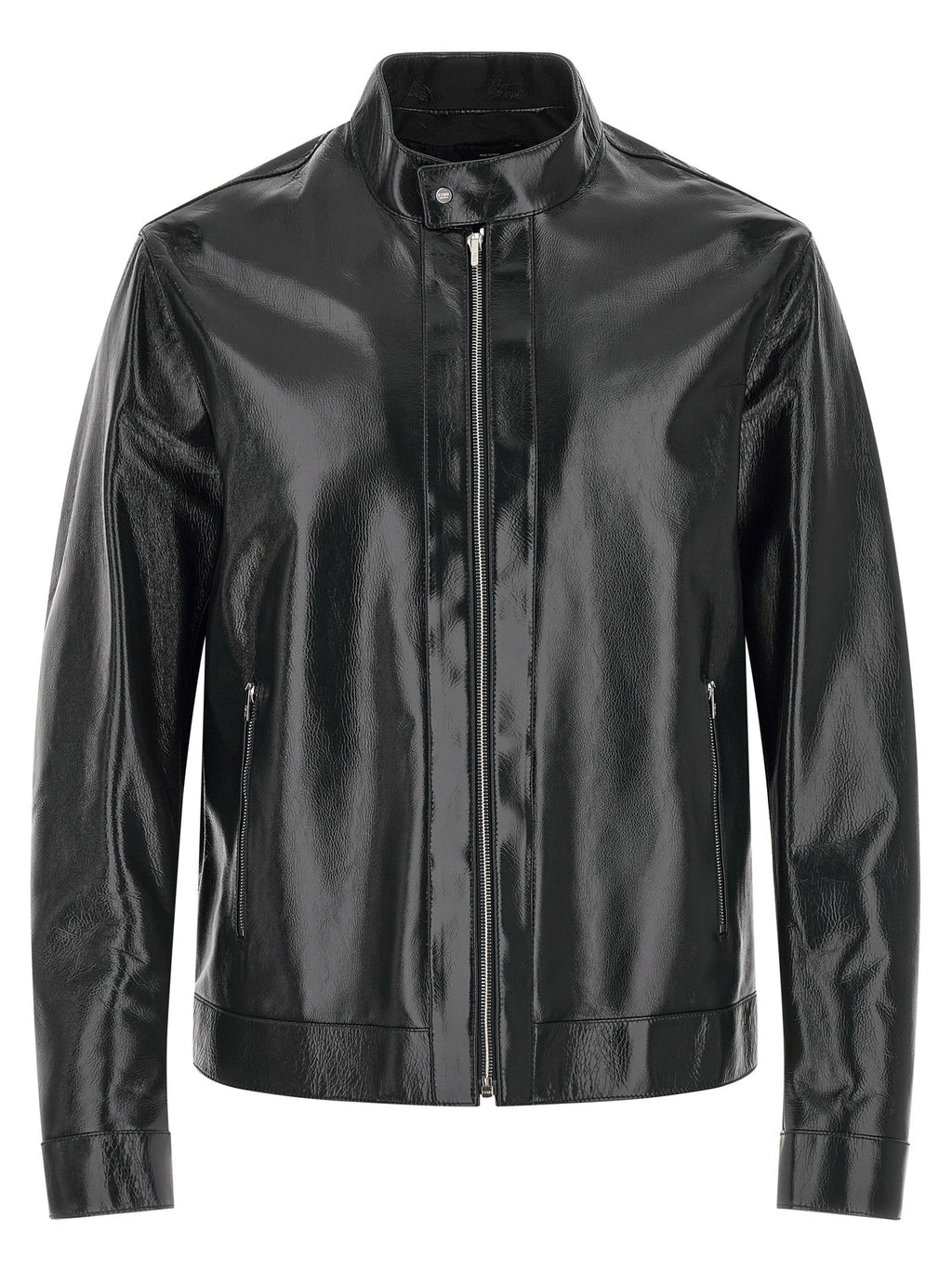 Fendi Blue Lamb Leather Leather Jacket Fendi