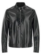 Fendi Blue Lamb Leather Leather Jacket Fendi