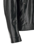 Fendi Blue Lamb Leather Leather Jacket Fendi