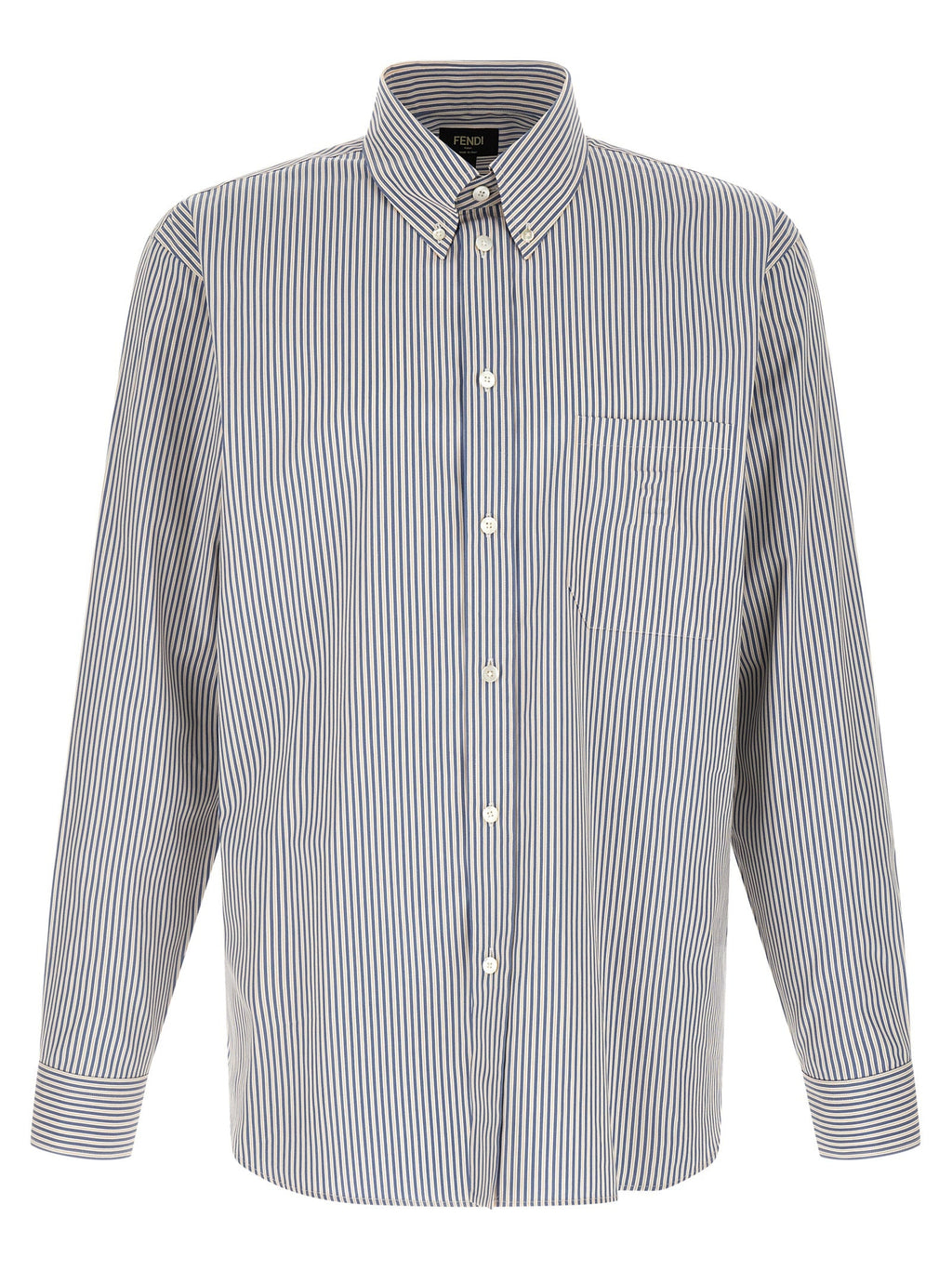 Fendi Blue Cotton Blouse Fendi
