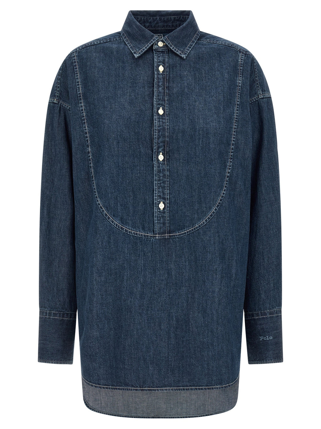 Polo Ralph Lauren Blue Cotton Blouse Polo Ralph Lauren