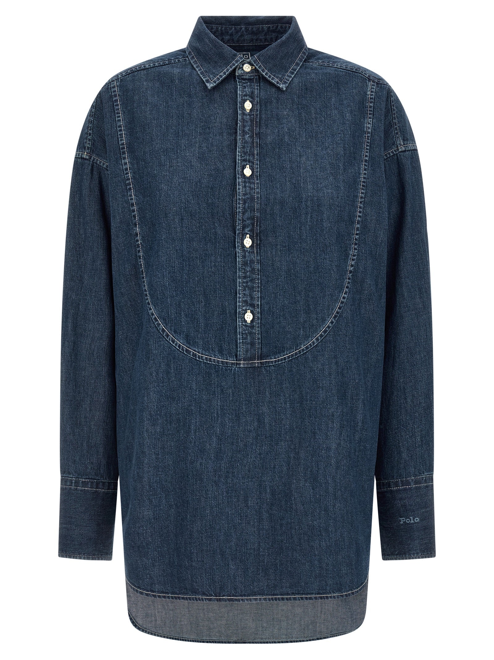 Polo Ralph Lauren Blue Cotton Blouse Polo Ralph Lauren