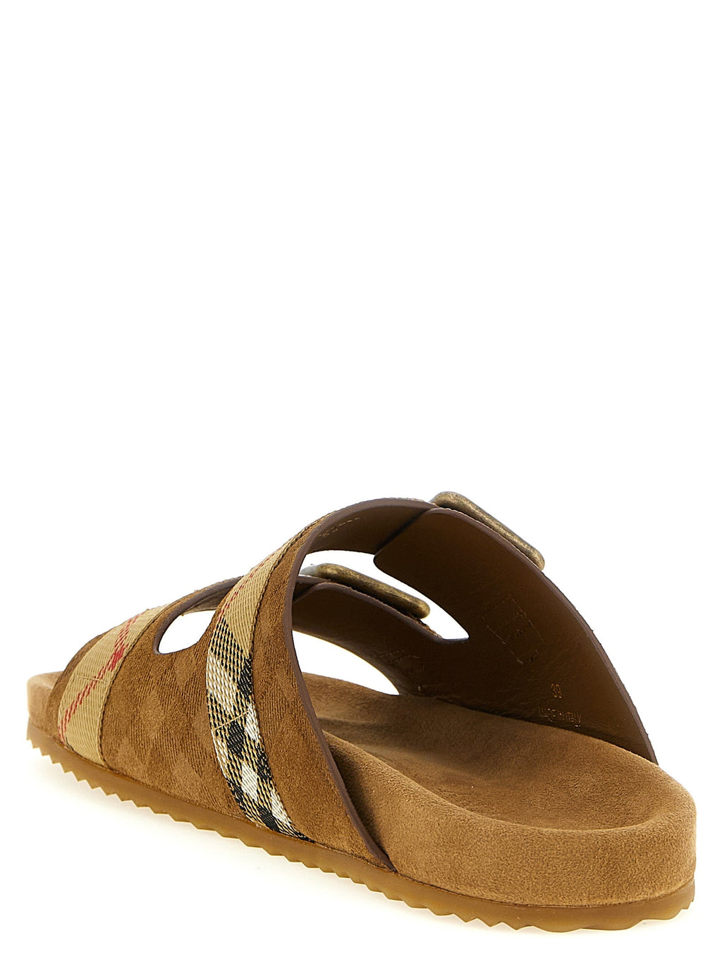 Burberry Brown Leather Slides Burberry