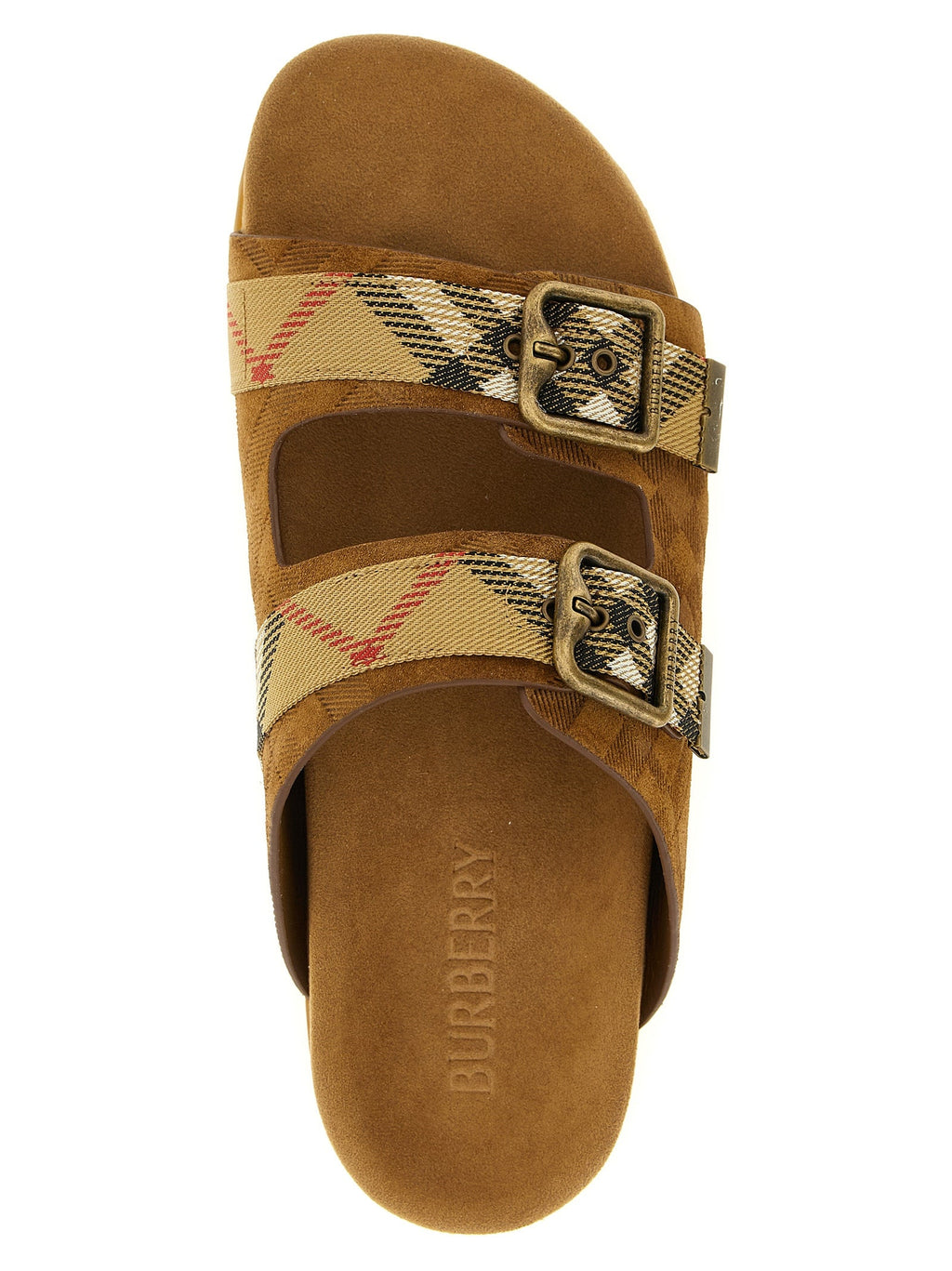 Burberry Brown Leather Slides Burberry