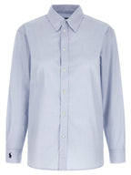 Polo Ralph Lauren Blue Cotton Blouse Polo Ralph Lauren