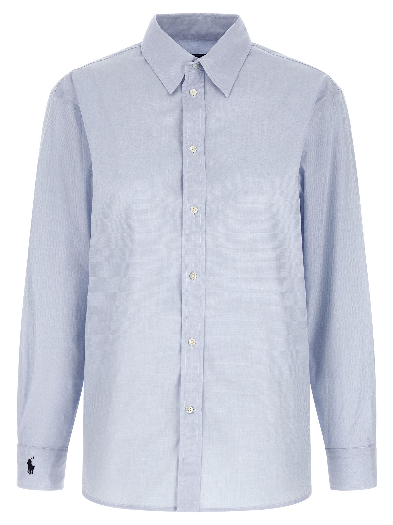 Polo Ralph Lauren Blue Cotton Blouse Polo Ralph Lauren