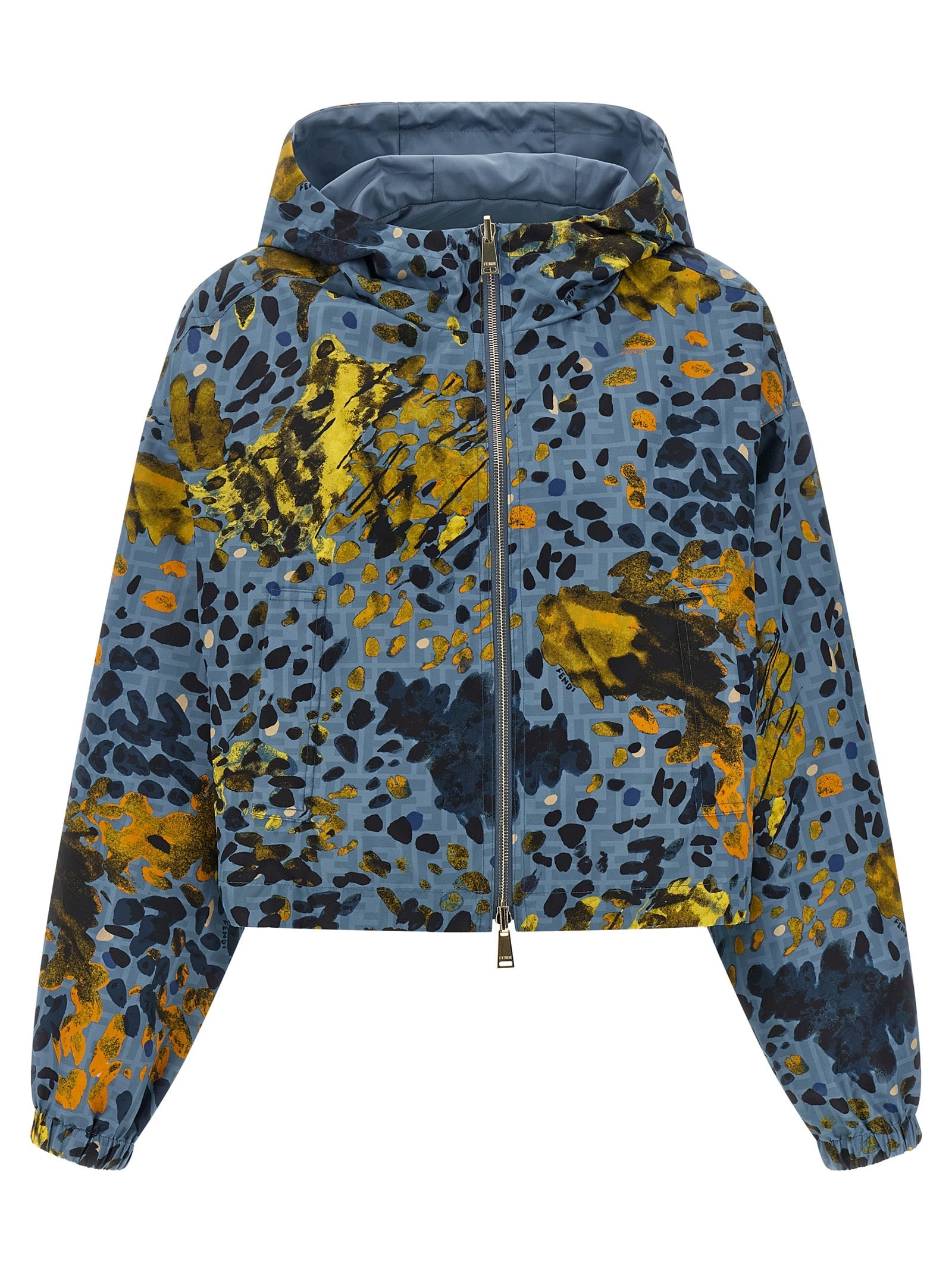 Fendi Blue Polyester Shell Jacket Fendi