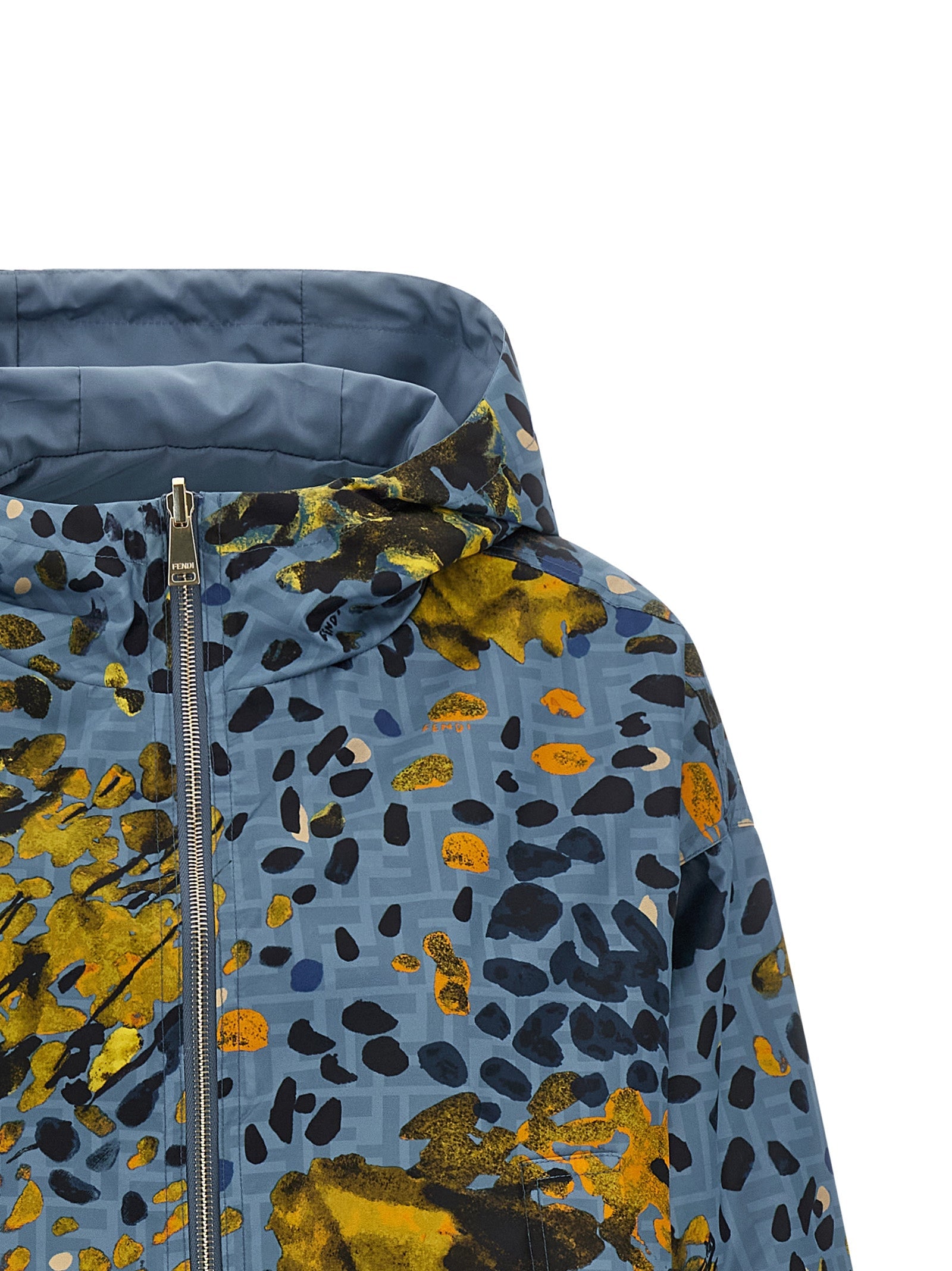 Fendi Blue Polyester Shell Jacket Fendi