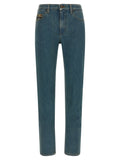 Burberry Blue Cotton Straight-Leg Jeans Burberry