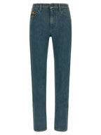 Burberry Blue Cotton Straight-Leg Jeans Burberry