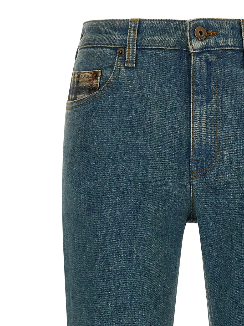 Burberry Blue Cotton Straight-Leg Jeans Burberry