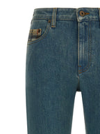 Burberry Blue Cotton Straight-Leg Jeans Burberry