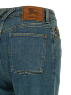 Burberry Blue Cotton Straight-Leg Jeans Burberry