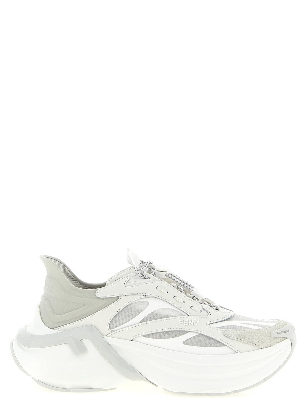 Fendi Gray Calfskin Athletic Sneakers Fendi