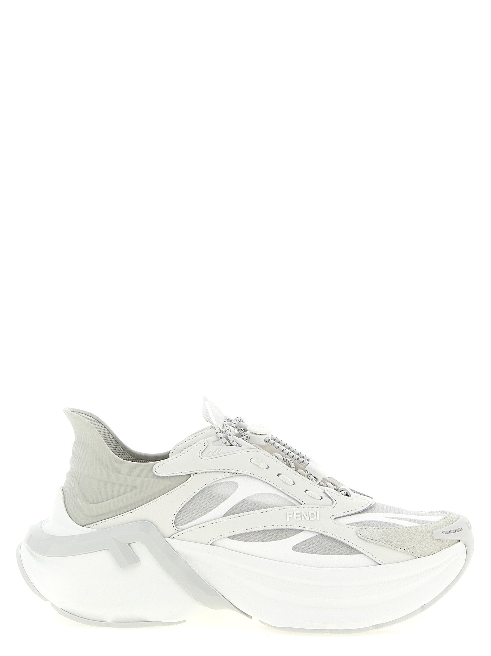 Fendi Gray Calfskin Athletic Sneakers Fendi