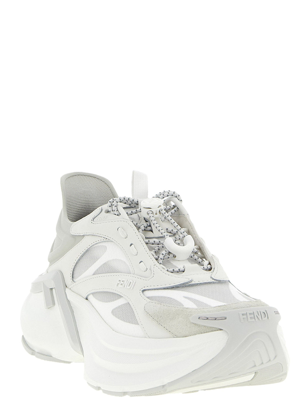 Fendi Gray Calfskin Athletic Sneakers Fendi