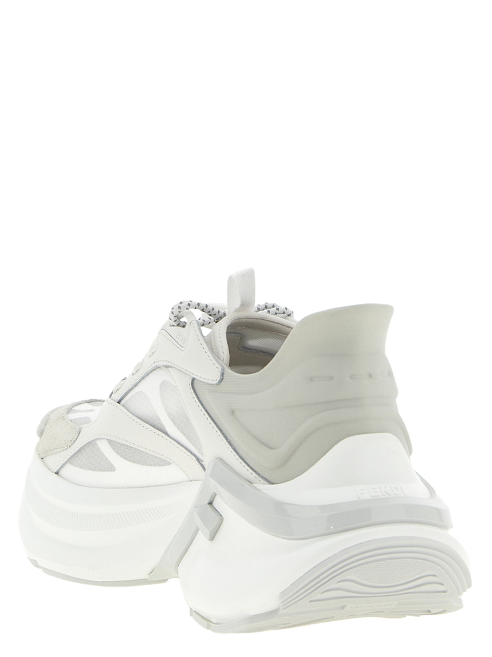 Fendi Gray Calfskin Athletic Sneakers Fendi