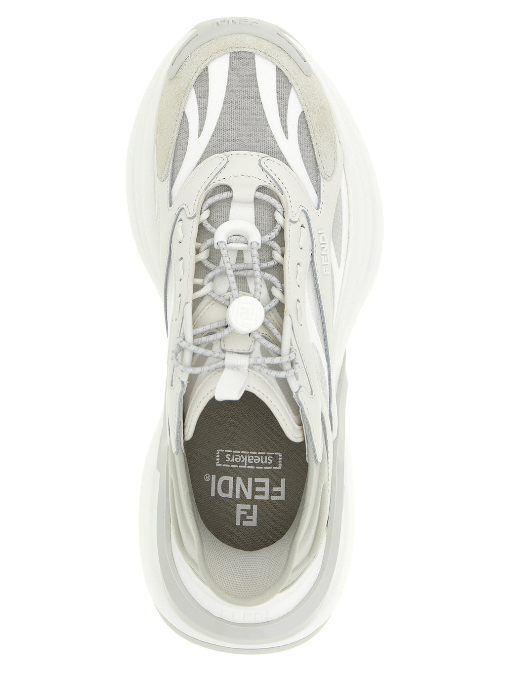 Fendi Gray Calfskin Athletic Sneakers Fendi