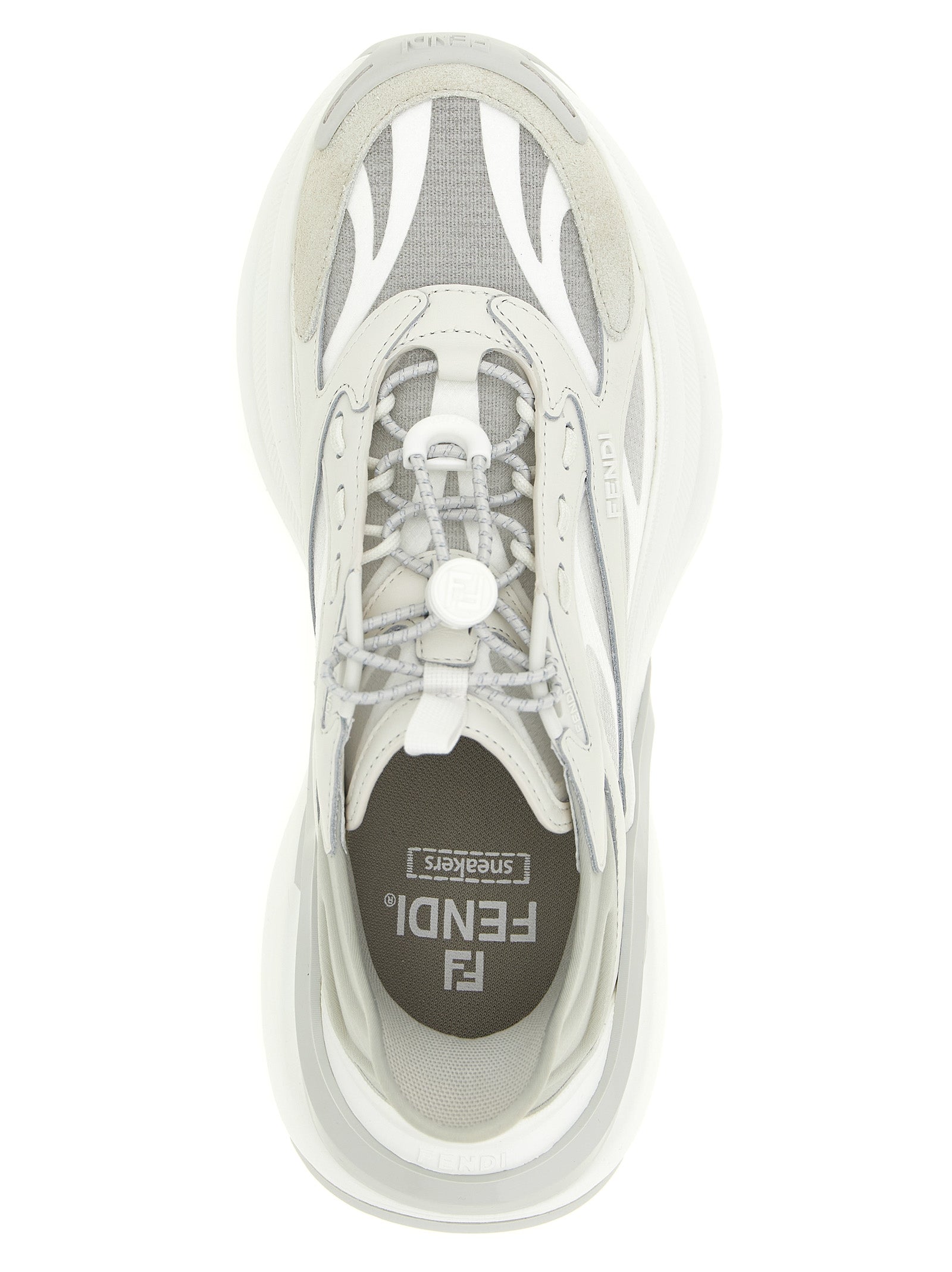 Fendi Gray Calfskin Athletic Sneakers Fendi
