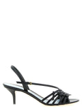 Valentino Garavani Black Calfskin Stiletto Heel Sandals Valentino Garavani