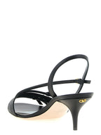 Valentino Garavani Black Calfskin Stiletto Heel Sandals Valentino Garavani