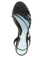 Valentino Garavani Black Calfskin Stiletto Heel Sandals Valentino Garavani