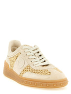 Valentino Garavani Beige Calfskin Low Top Sneakers Valentino Garavani