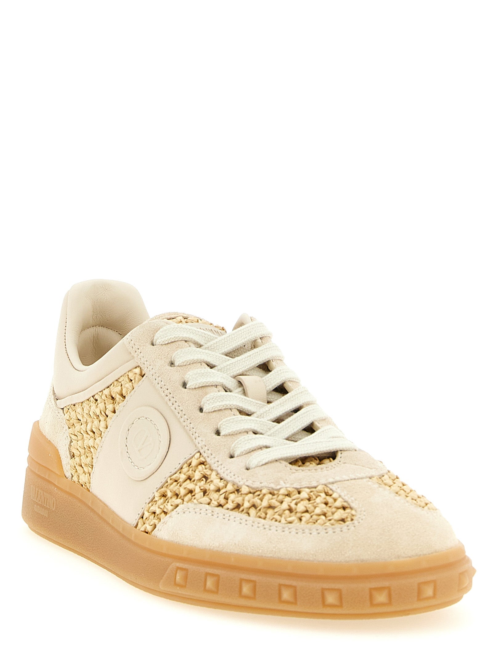 Valentino Garavani Beige Calfskin Low Top Sneakers Valentino Garavani