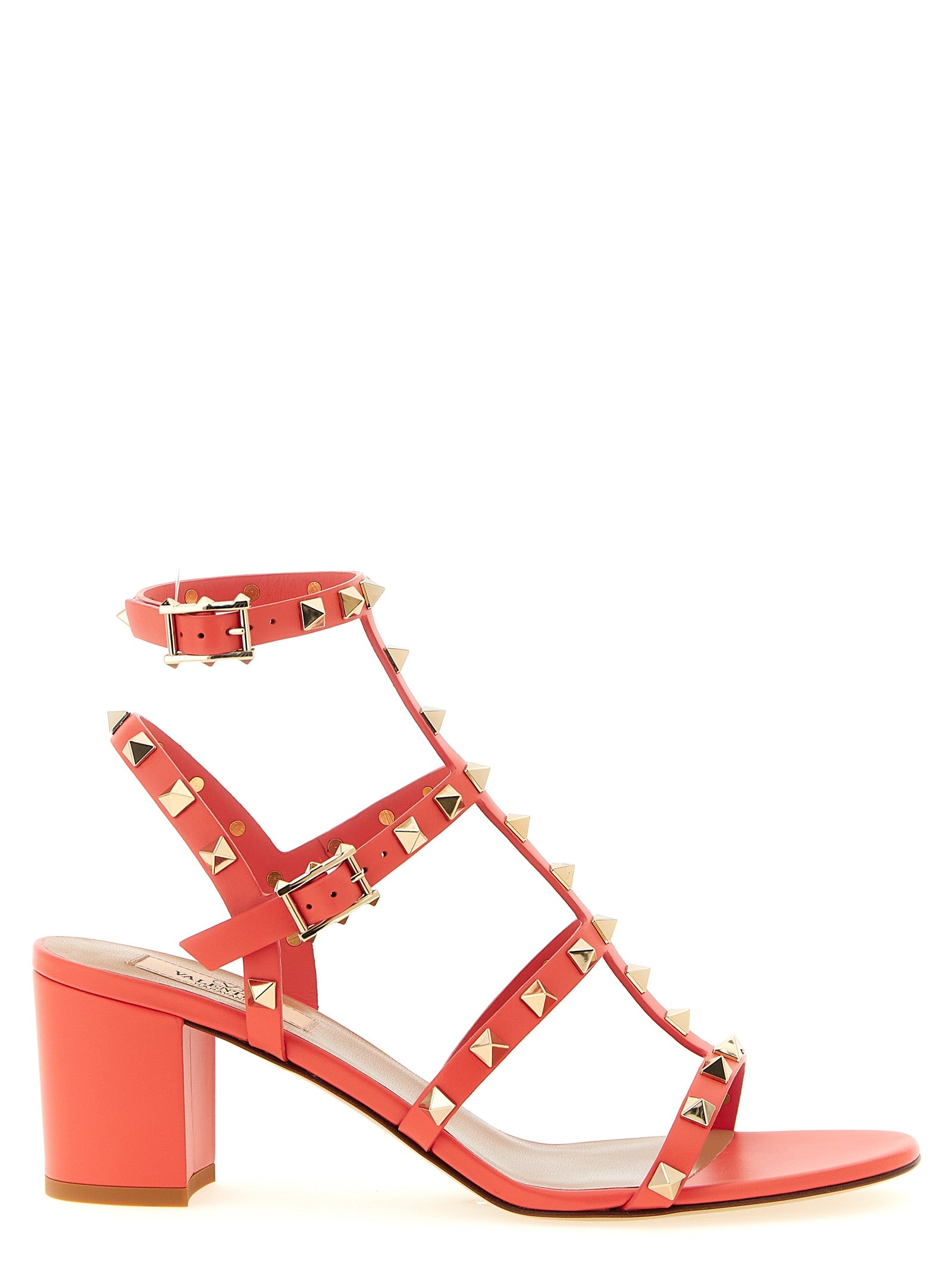 Valentino Garavani Orange Calfskin Platform Sandals Valentino Garavani