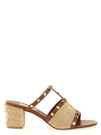 Valentino Garavani Brown Calfskin Flat Sandals Valentino Garavani