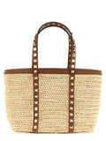 Valentino Garavani Beige Straw Tote Bag Valentino Garavani