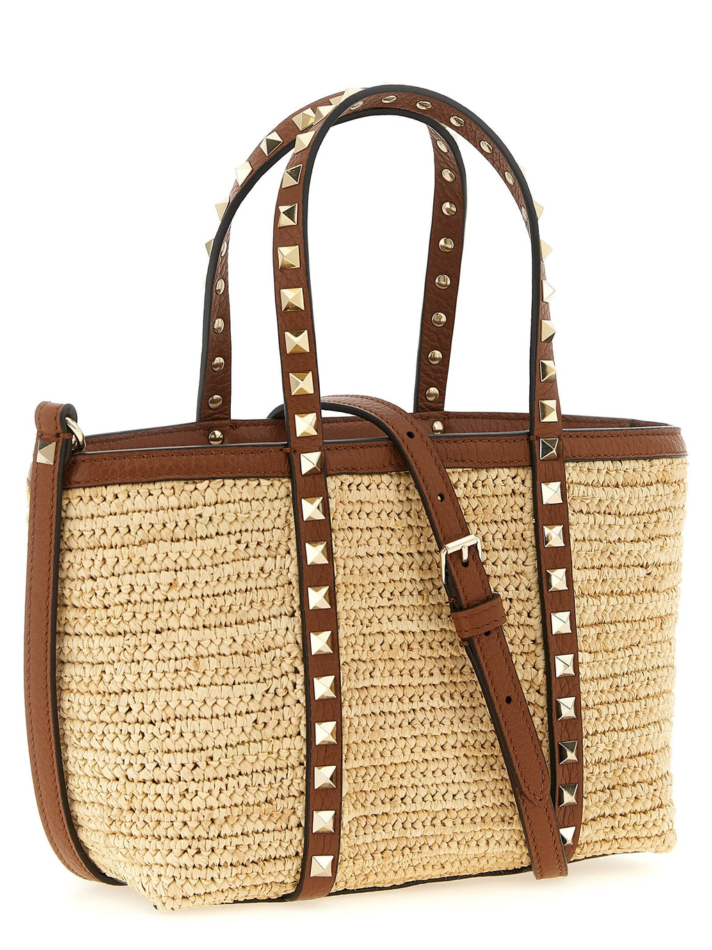Valentino Garavani Beige Straw Tote Bag Valentino Garavani