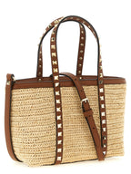 Valentino Garavani Beige Straw Tote Bag Valentino Garavani