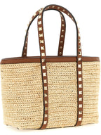 Valentino Garavani Beige Straw Tote Bag Valentino Garavani