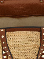 Valentino Garavani Beige Straw Tote Bag Valentino Garavani