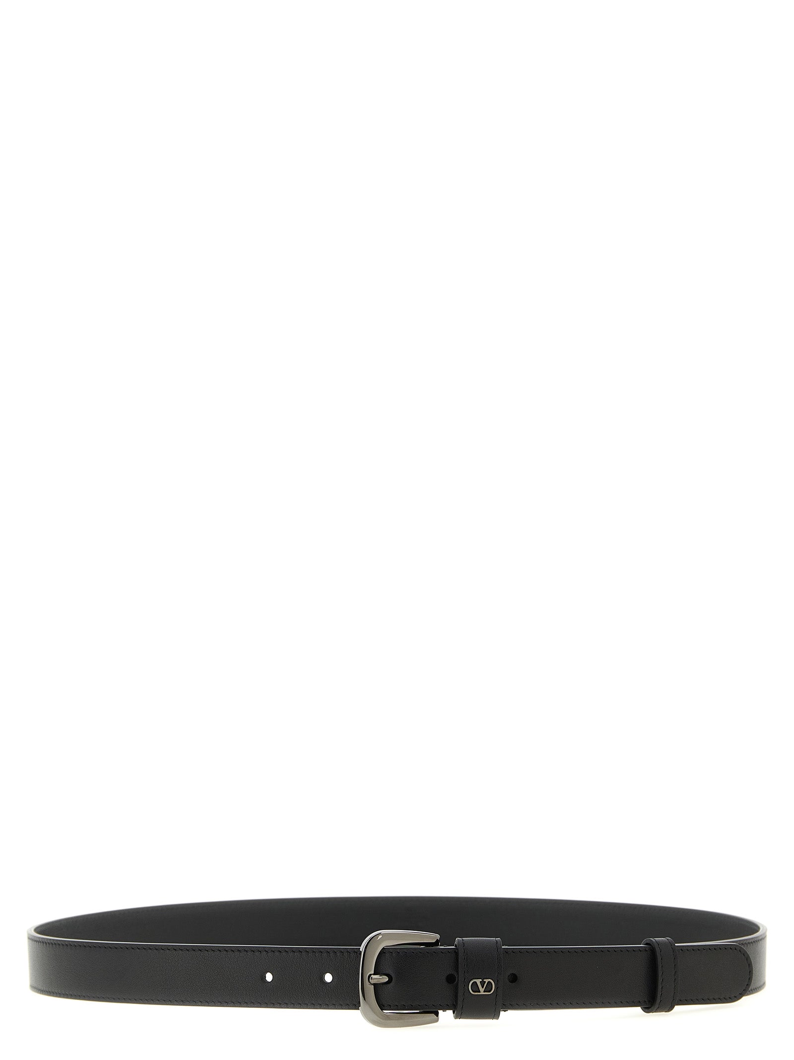 Valentino Garavani Black Calfskin Regular Belt Valentino Garavani