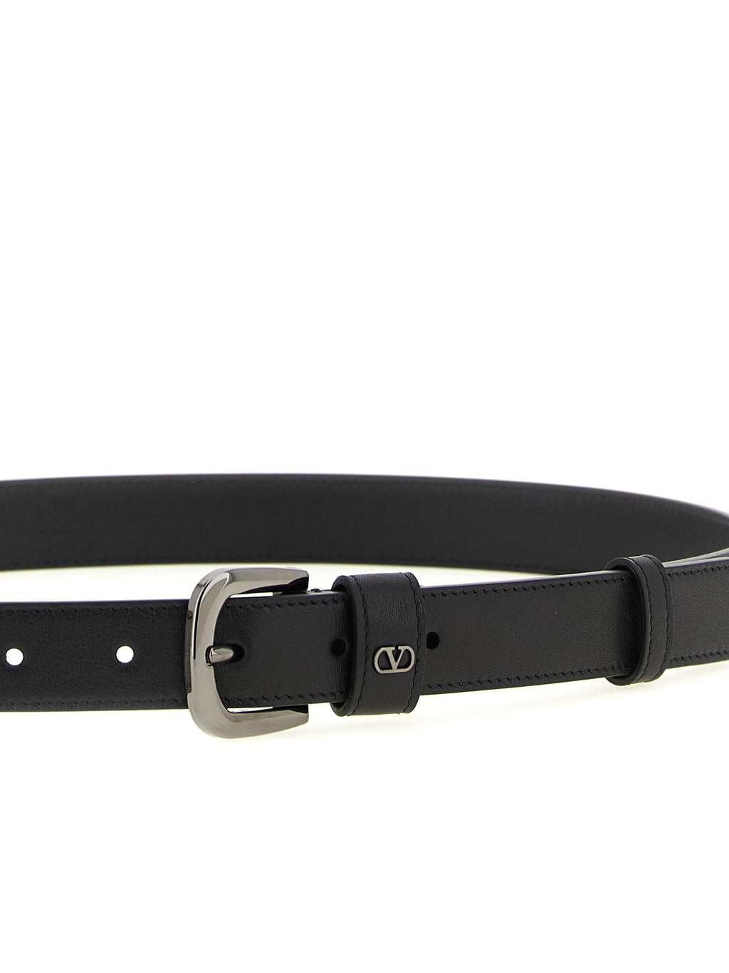 Valentino Garavani Black Calfskin Regular Belt Valentino Garavani
