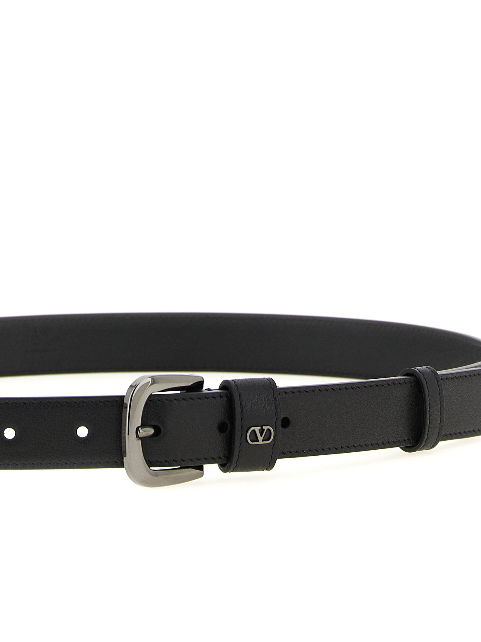 Valentino Garavani Black Calfskin Regular Belt Valentino Garavani