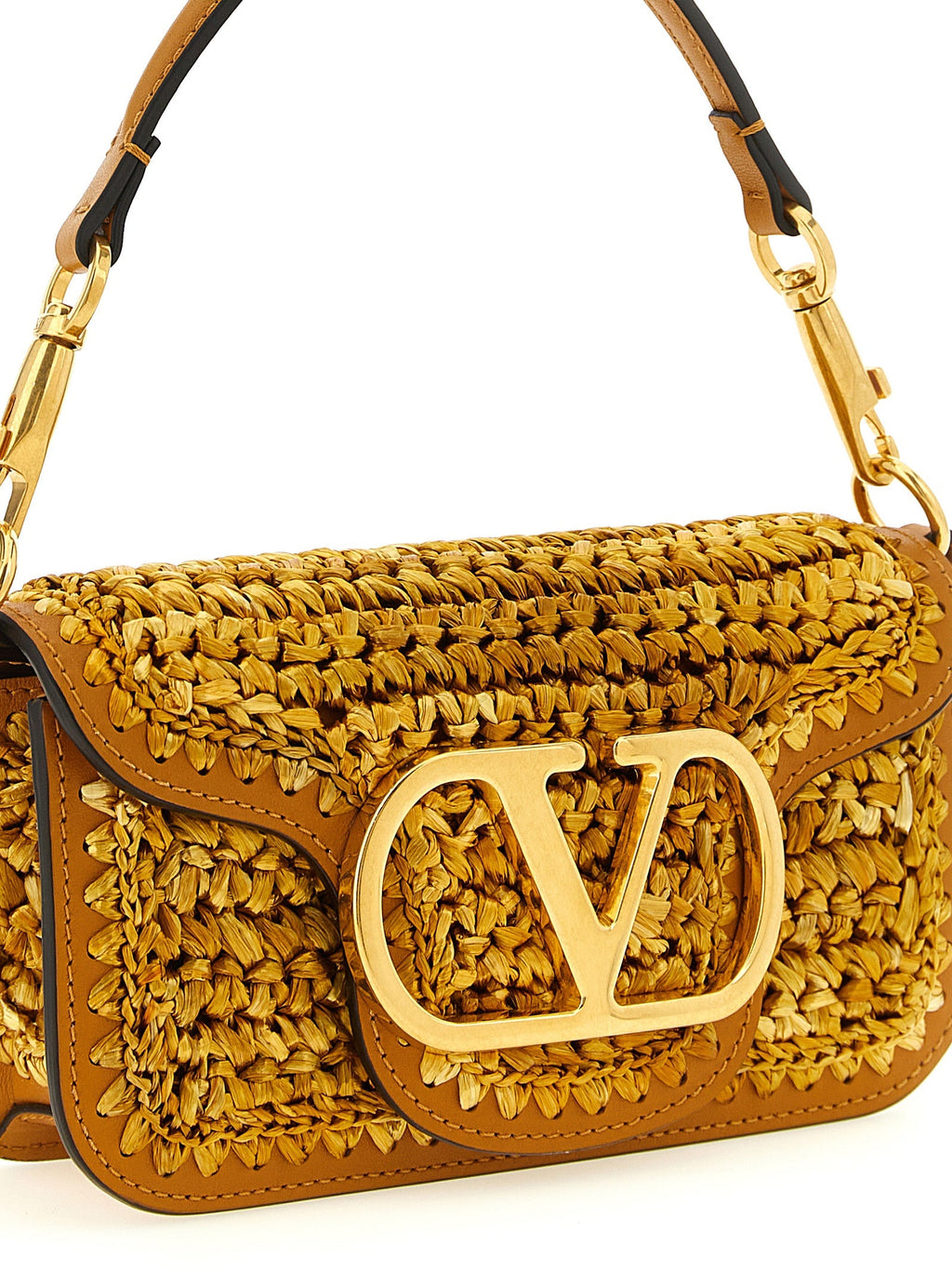 Valentino Garavani Gold Viscose Shoulder Bag Valentino Garavani