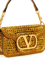 Valentino Garavani Gold Viscose Shoulder Bag Valentino Garavani