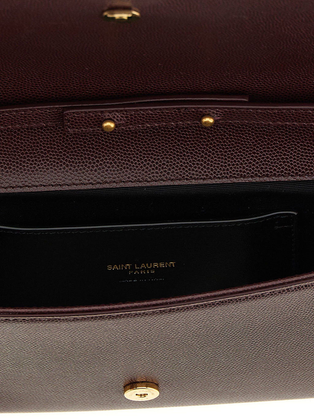Saint Laurent Bordeaux Calfskin Clutch Bag Saint Laurent